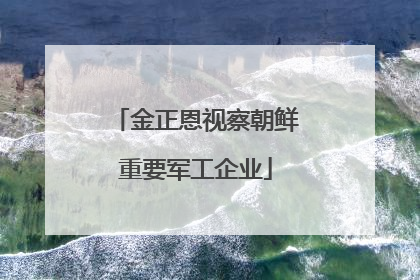 金正恩视察朝鲜重要军工企业