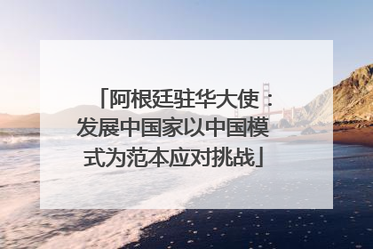 阿根廷驻华大使：发展中国家以中国模式为范本应对挑战