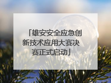 雄安安全应急创新技术应用大赛决赛正式启动