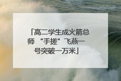 高二学生成火箭总师 “手搓”飞燕一号突破一万米