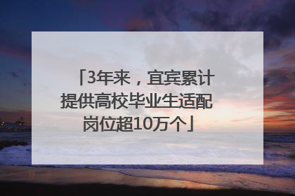 3年来，宜宾累计提供高校毕业生适配岗位超10万个