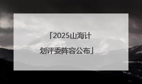 2025山海计划评委阵容公布