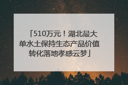 510万元！湖北最大单水土保持生态产品价值转化落地孝感云梦