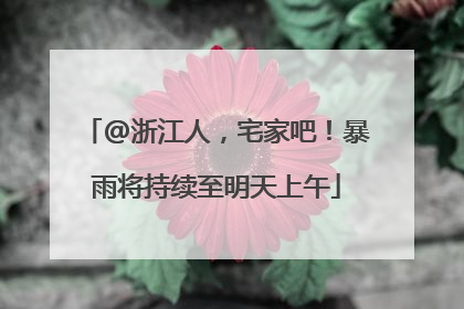 @浙江人，宅家吧！暴雨将持续至明天上午